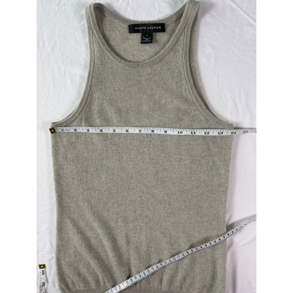 Ralph Lauren Black Label Cashmere Tank Top Womens S Knit Shell Basics Preppy - Picture 6 of 8
